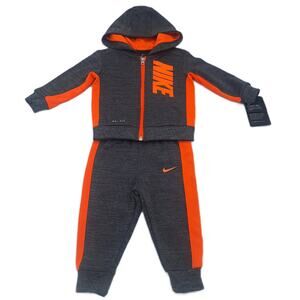 Nike Dri-Fit Therma infant 2-piece color-blocked zip-up jacket joggers tracksuit